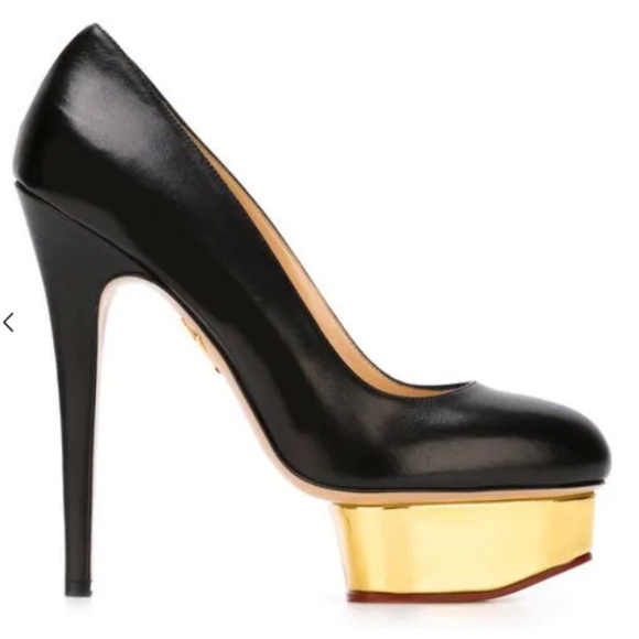 Charlotte Olympia Black Leather Dolly Pumps Sz 40 - Picture 7 of 8